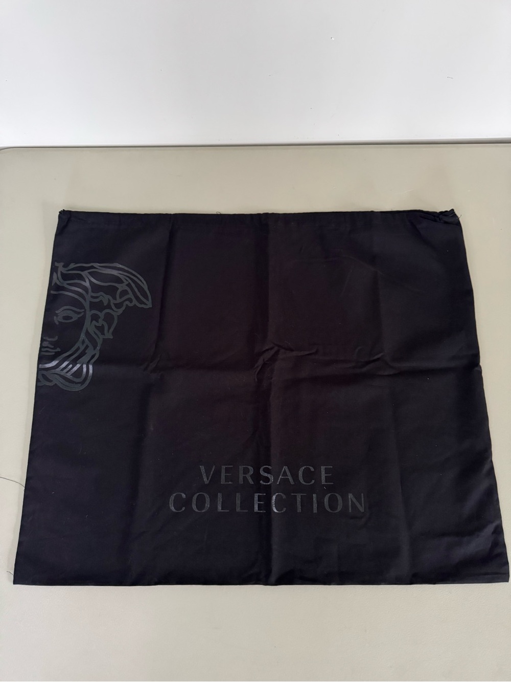 Versace Collection Black Dustbag Medusa Logo Drawstring Designer 23.5x19.5 inch